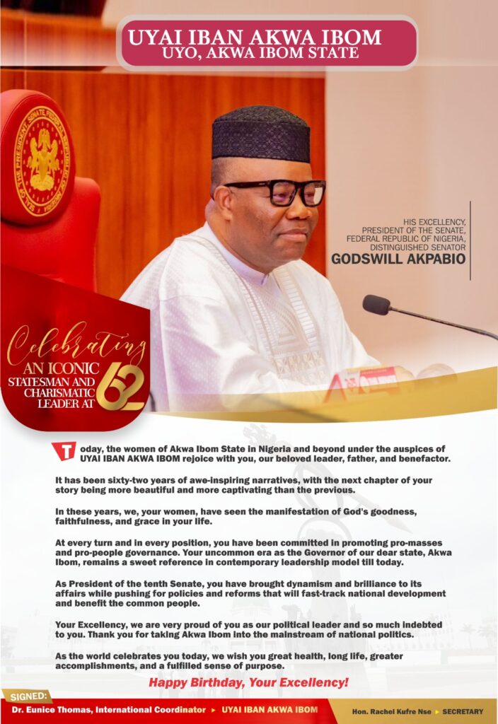 Uyai Iban Akwa Ibom celebrates Senator Akpabio at 62 Akpabio