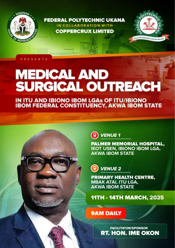Itu/Ibiono: Ime Okon kick-starts 4-day Free Medical/Surgical Outreach for constituents